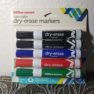 New 5 Dry Erase Markers black red green colors School Supplies Art Supplies You